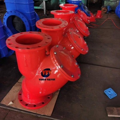 DIN3202 Ductile Iron Body  Epoxy Coating Painting SS304 Screen Y-Strainer PN16